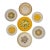 Mid-Century Pop Art Yellow Flower Wall Plate Curation-Set of 7 For Sale