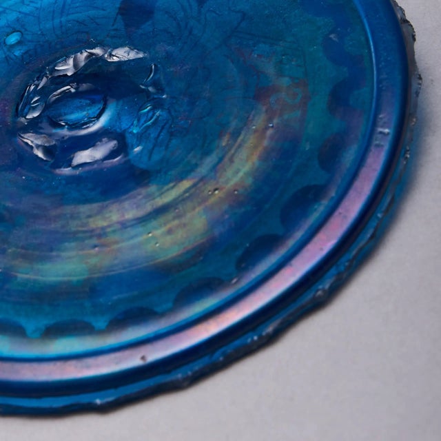 Venetian Blue Glass Romanesque Revival Medallion, Late 19th Century For Sale - Image 9 of 11