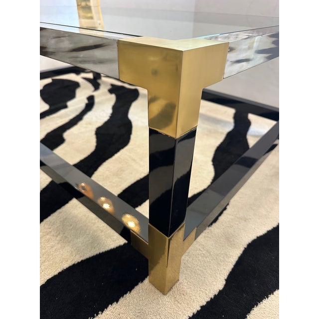 Theodore Alexander Faux Horn Brass and Glass Coffee Table For Sale - Image 10 of 10