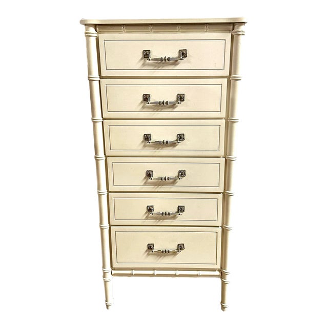 1970s Faux Bamboo Lingerie Chest of Drawers For Sale