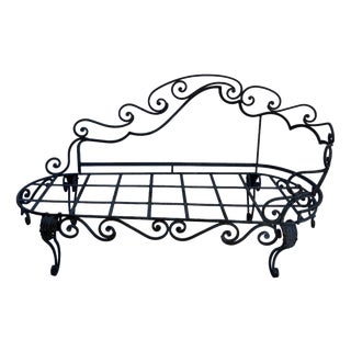 Art Nouveau Wrought Iron Garden Daybed, 1920s For Sale
