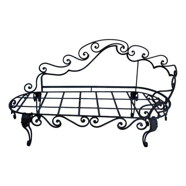 Art Nouveau Wrought Iron Garden Daybed, 1920s For Sale