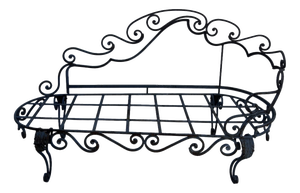 Art Nouveau Wrought Iron Garden Daybed, 1920s
