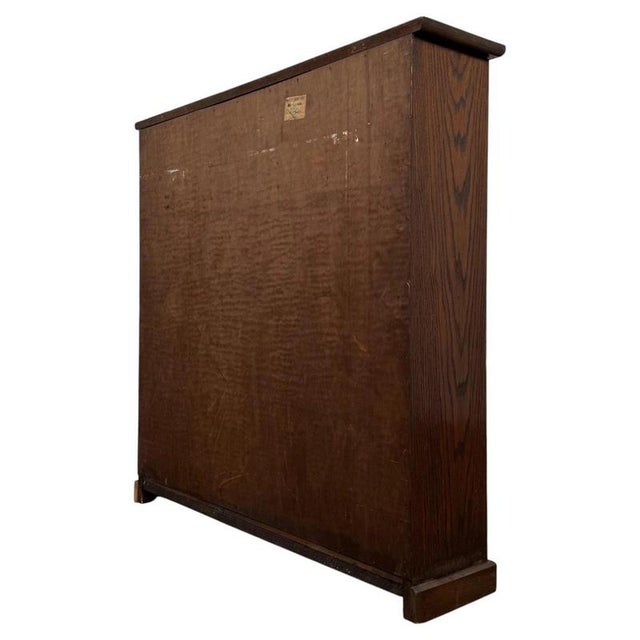 Wood Antique Early 20th Century English Oak Open Bookcase For Sale - Image 7 of 11