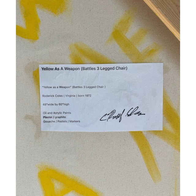 "Yellow as a Weapon", Modern Abstract Painting by Roderick Coles For Sale - Image 12 of 13