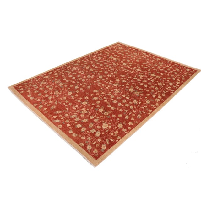 Ziegler Red Tan Hand-Knotted Wool Rug - 9'9'' X 13'3'' For Sale - Image 4 of 8