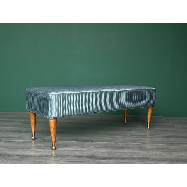 1960s 1960s Mid-Century Modern Upholstered Bench For Sale - Image 5 of 9