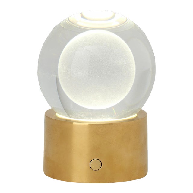 Sean Lavin by Visual Comfort Modern Mina Cordless/Rechargeable Table Lamp in Natural Brass For Sale