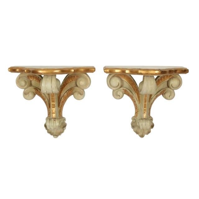 Serge Roche Serge Roche Style Carved Wall Brackets For Sale - Image 4 of 4