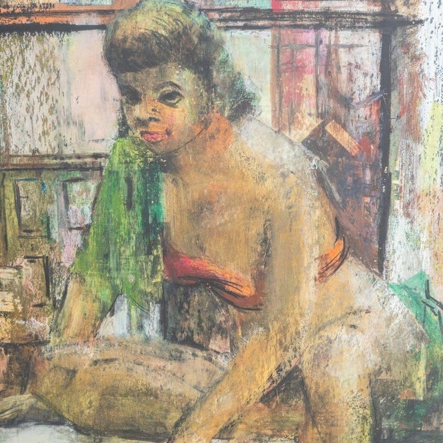 Figurative Charles H. Kroger Seated Female Figure Oil, 1953 For Sale - Image 3 of 6