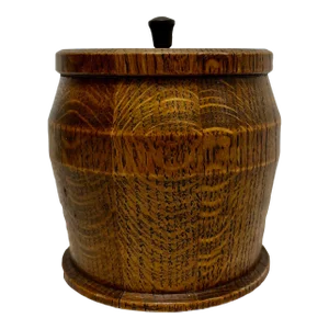 Antique Ceramic Lined Oak Wood Tea Jar/Caddy From England - Circa 1900