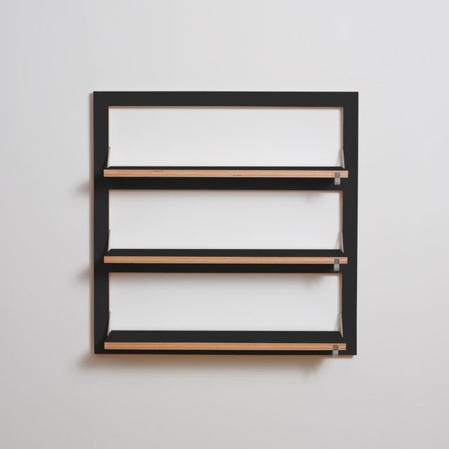 Contemporary 80×80-3 Fläpps Shelf in Black from Ambivalenz For Sale - Image 3 of 3