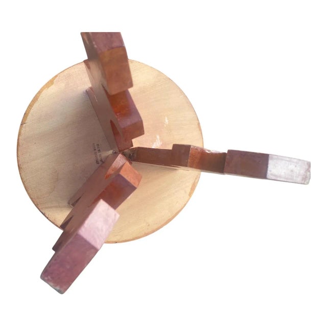 Vintage Hand Carved Wood Pedestal Stand Fiji Island Art Small Accent Table Decor For Sale - Image 9 of 15