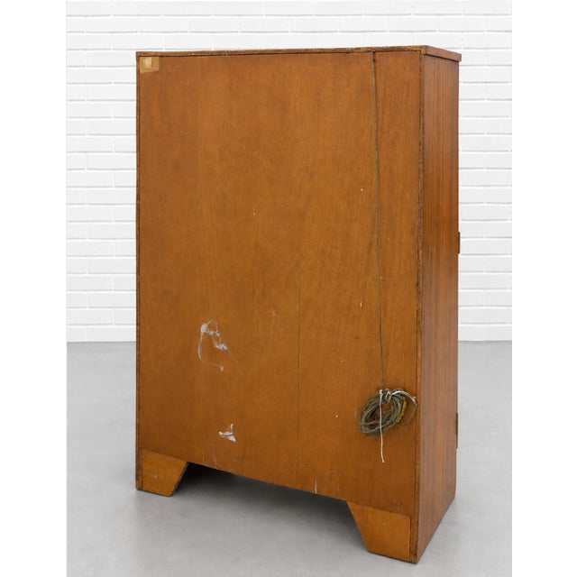 Mid Century Modern Teak Bar Cabinet | Mirrored Home Bar With Drop-Down Serving Surface, C. 1960’s For Sale - Image 14 of 14
