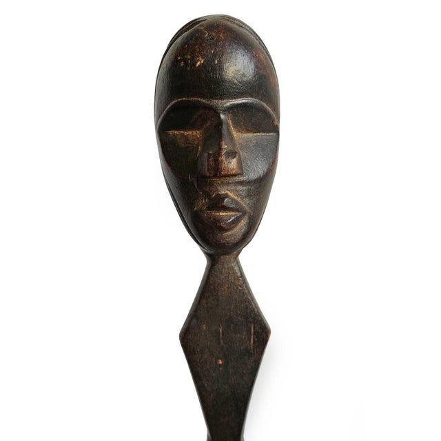 Tribal Vintage Wood Dan Spoon With Stand For Sale - Image 3 of 3