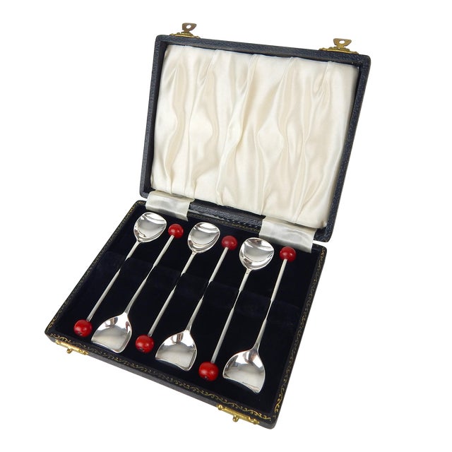 1920s Art Deco Cocktail Mudler Spoons- Set of 6 For Sale