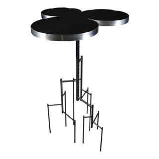 Pedestal Table in Steel by Frederic Gaillard For Sale