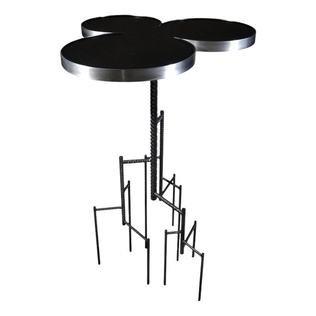 Pedestal Table in Steel by Frederic Gaillard For Sale