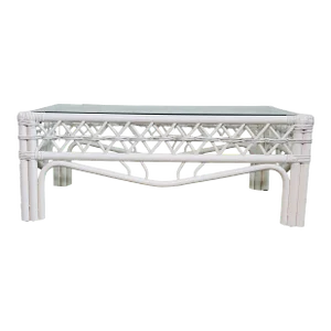 Diamond Rattan Glass Top Cocktail Table