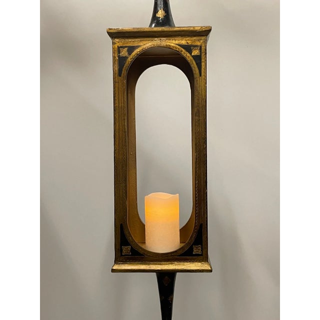 Ebonized & Gilt Venetian Hanging Lanterns -A Pair For Sale - Image 9 of 13