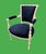 Vintage Classic French “ Petite “ Louis XVI Style Armchairs Featuring Deep Navy Blue Velvet Upholstery - A Pair For Sale - Image 9 of 12