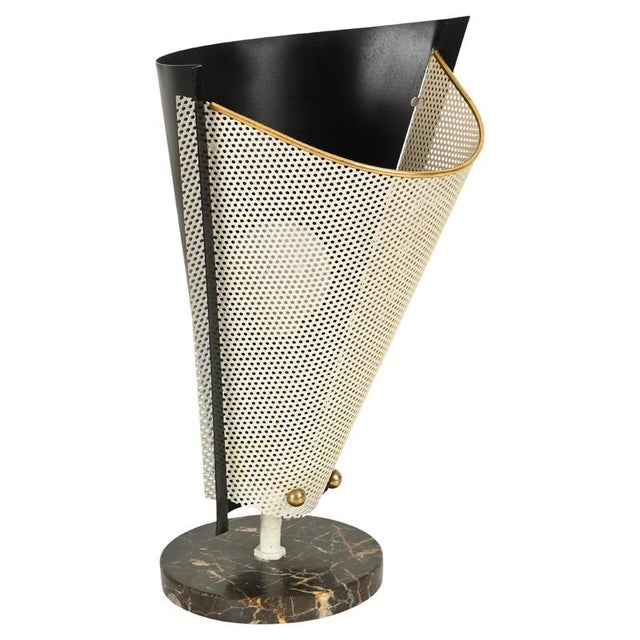 Table Lamp in Marble, Brass and Metal attributed to A. Lelli for Stilnovo, Italy, 1950s For Sale - Image 14 of 14