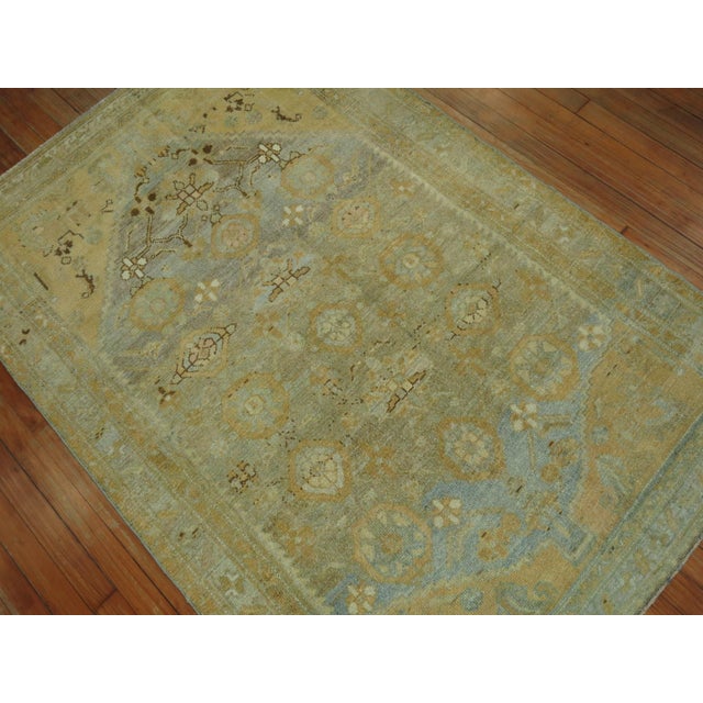 Persian 20th Century Honey Tone Persian Malayer Scatter Square Rug For Sale - Image 3 of 6