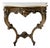 Antique Rococo Style Carved Wood Console With Marble Top For Sale