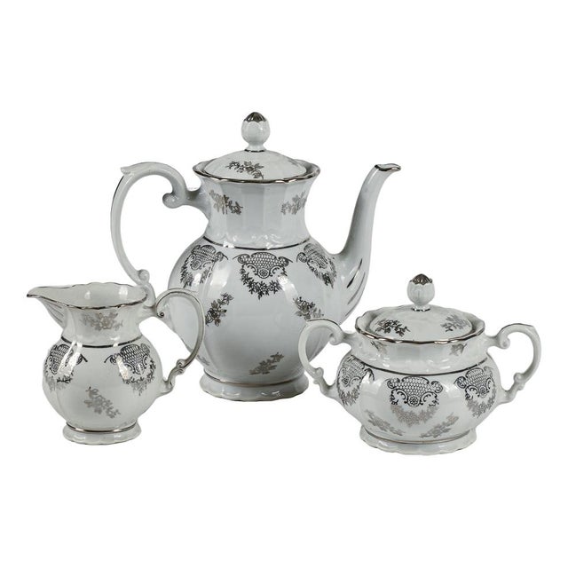 White Vintage Service Set from Bavaria Richard Ginori, 1960, Set of 3 For Sale - Image 8 of 8