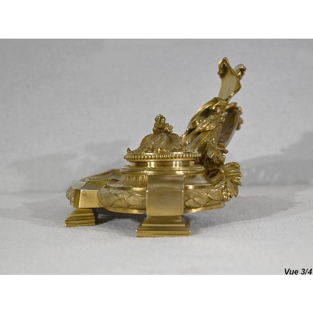 Inkwell in Gilt Bronzeby Vandevoorde, 1920s For Sale - Image 12 of 18