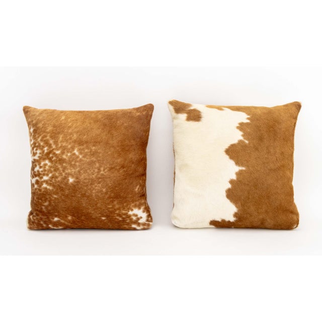 Modern Modern Cowhide Throw Pillows, Pair For Sale - Image 3 of 9