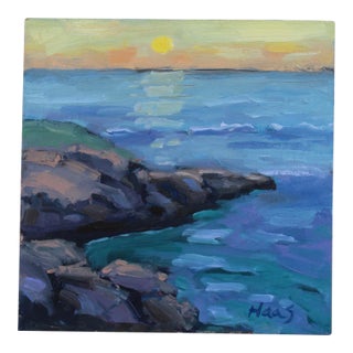 Seascape Sunset Mendocino Headlands Oil Painting For Sale