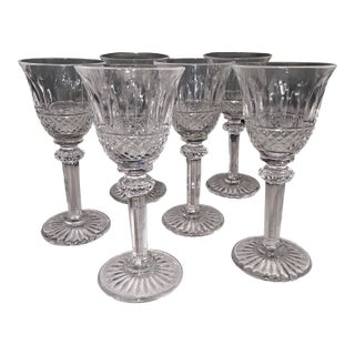 1920s Six St. Louis Crystal "Tommy" Pattern Cordial Glasses For Sale