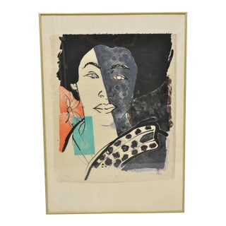 Vintage Robert Kushner 1986 Signed Lithograph Print "Hiroko" for Brooklyn Museum For Sale