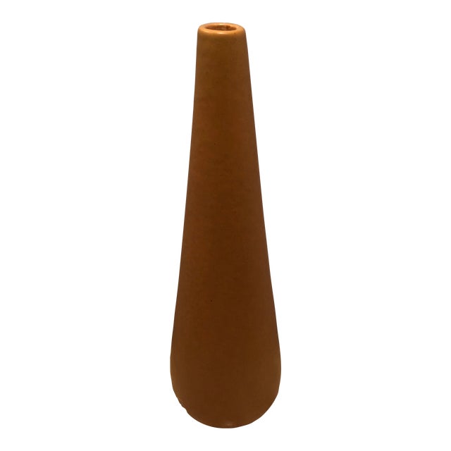 Vintage 1950’s Midcentury Modern Beige Jaru Pottery Vase, Made in California For Sale