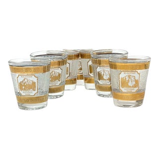 1970s 22k Gold Yosemite Shot Glasses- Set of 7 For Sale