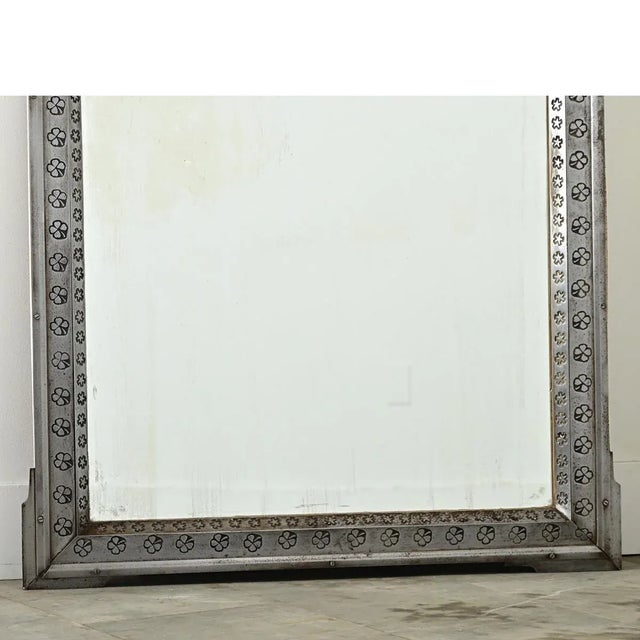 French French Early 20th Century Steel Framed Mirror For Sale - Image 3 of 10