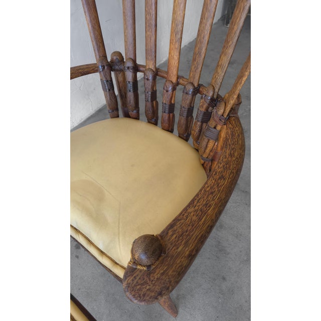 Animal Skin Pair of Palmwood and Leather Mendi Chairs by Pacific Green For Sale - Image 7 of 8