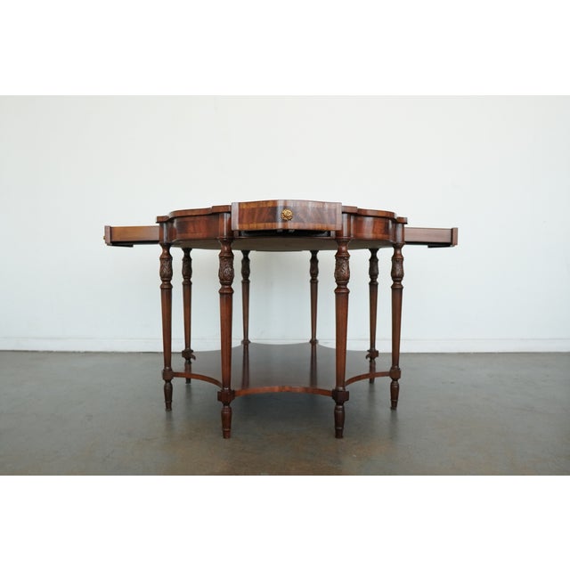 Traditional Vintage Maitland-Smith Inlaid Mahogany Accent Table For Sale - Image 3 of 18