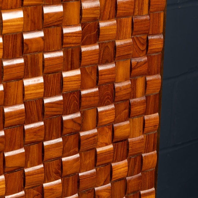 Vintage Italian Dry Bar Cabinet with Woven Front Decor on Stand, 1960 For Sale - Image 13 of 18