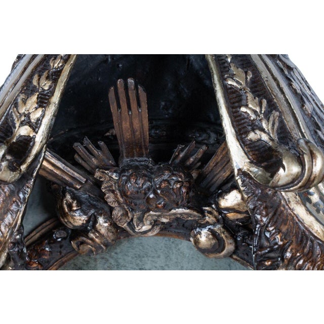 Late 18th Century Italian Venetian Hand Carved Wood Mirror W/ Putti & Drapery For Sale - Image 4 of 11