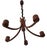 Teak Variable Height Chandelier with Five Arms from Domus, Denmark, 1970s For Sale