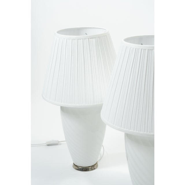 1970s Swirl Murano Glass Table Lamps, 1970s, Set of 2 For Sale - Image 5 of 6