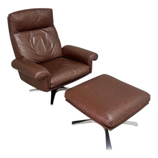 Set of DS31 Lounge Chair with Ottoman from de Sede, Switzerland, 1970s For Sale