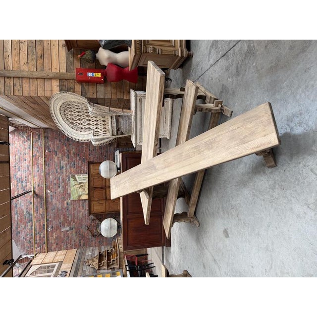 Monastery‑Style Table with Benches, Set of 3 For Sale - Image 13 of 14