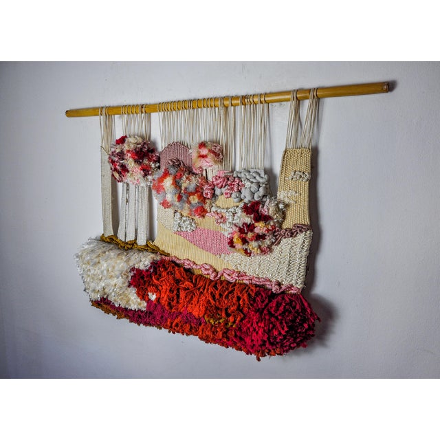 Hollywood Regency Textured Macrame Wall Tapestry, 1970s For Sale - Image 3 of 9