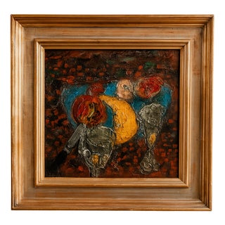 Adolf Herbst, Figurative Scene, 1960, Oil on Panel, Framed For Sale