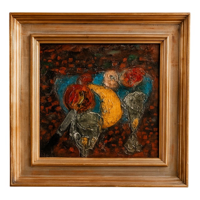 Adolf Herbst, Figurative Scene, 1960, Oil on Panel, Framed For Sale