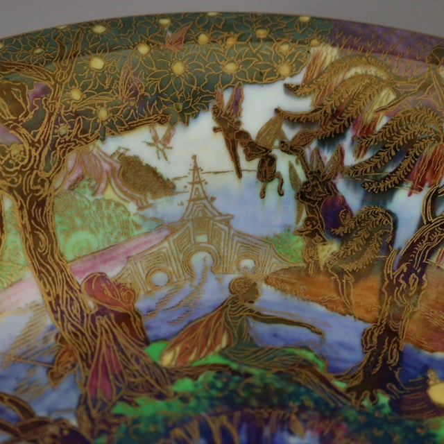Ceramic Wedgwood Fairyland Lustre Jumping Faun Lily Tray For Sale - Image 7 of 12