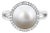 10MM Freshwater Pearl Diamond Halo Ring, Size 6 For Sale